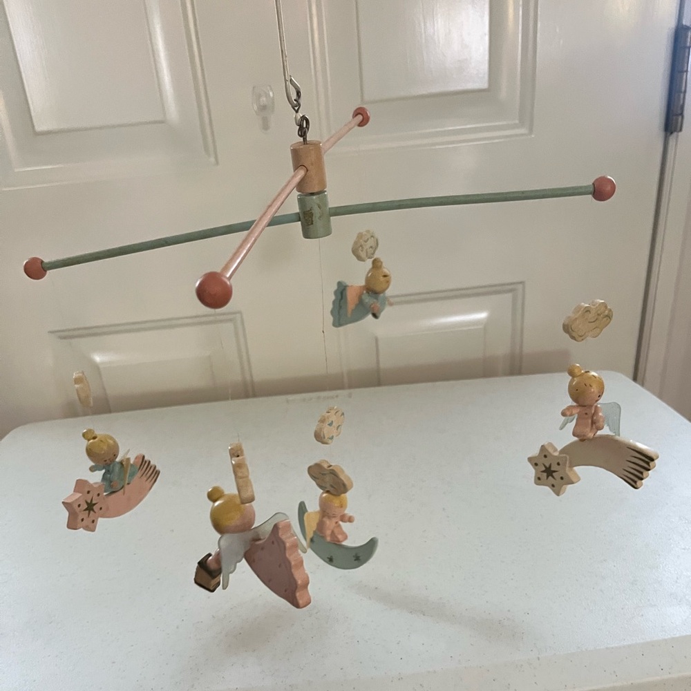 Vintage Irmi Pastel Angel Nursery Crib Mobile